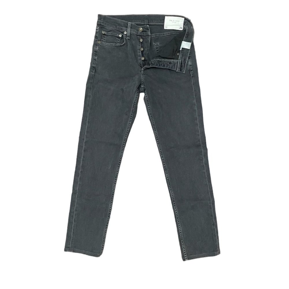 Rag & Bone dark grey High Rise Straight Leg Button fly Jeans Sz 29